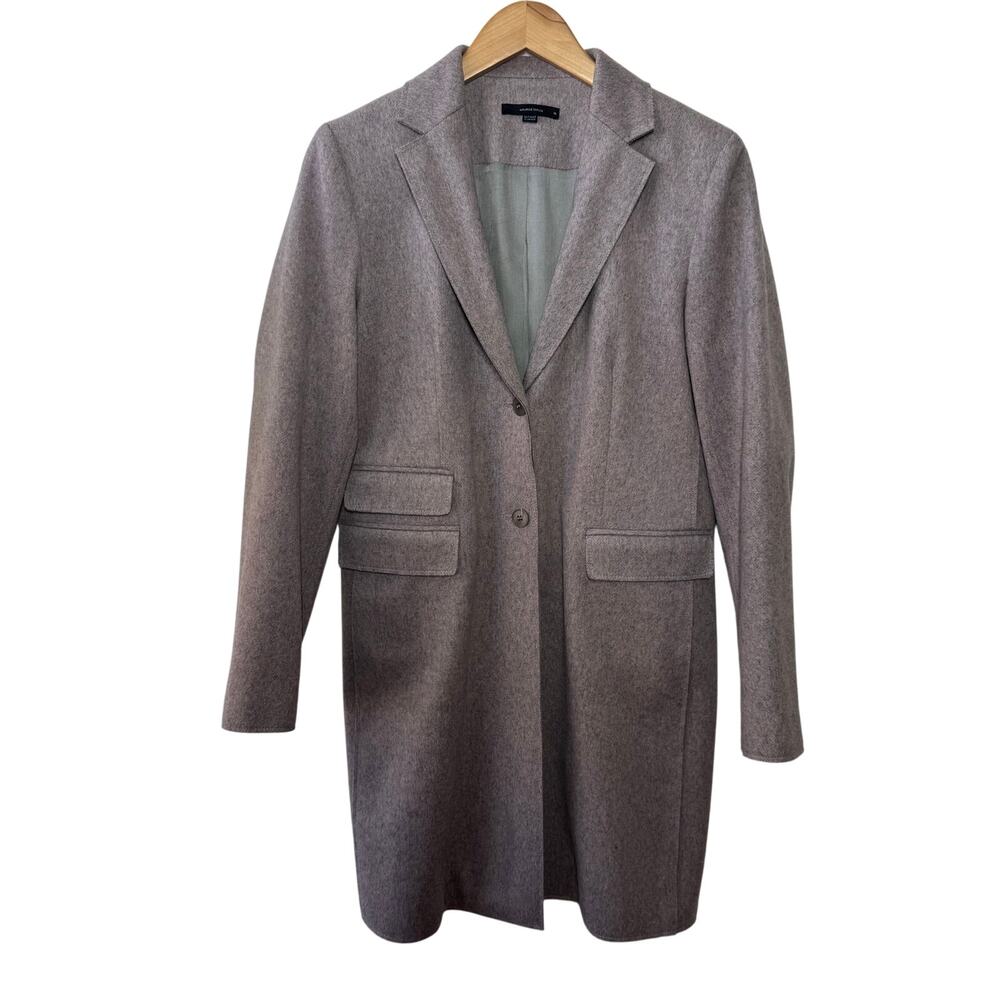 Maurice Tarica Coat Women Size 10 Purple Gray Pea Coat Wool Blend Long Line